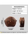 Madosh Genuine Leather Crossbody Sling Bag |Brown Leather Bag | Unique Round layout |Spacious Compartments| Women everyday use.